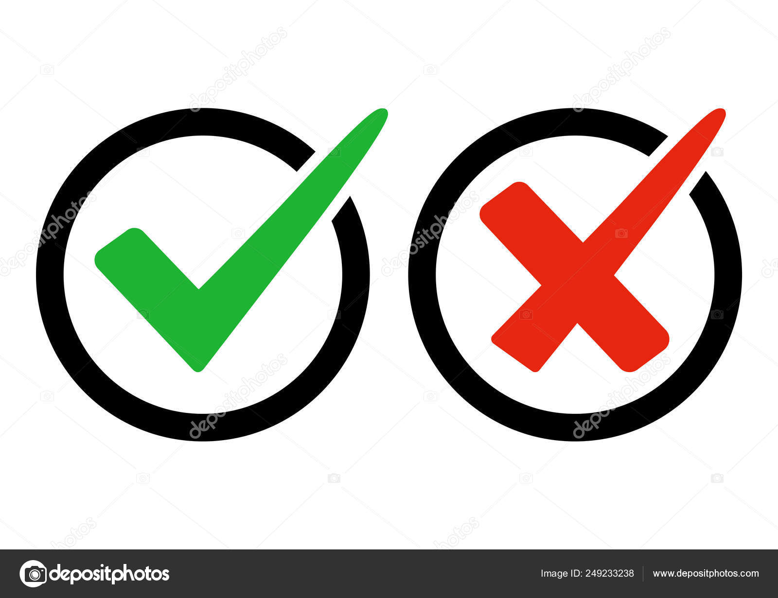 3d green check mark symbol and red cross, yes sign fact and myth verified  fulfilled correct answer 20715213 Vector Art at Vecteezy