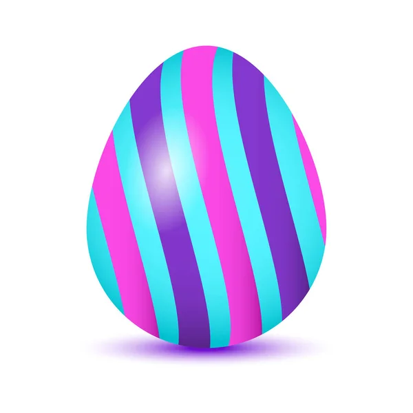 Цветные пасхальные яйца с цветной тенью, изолированные на белом фоне. Фиолетовый, лазурный и розовый цвета. Векторная иллюстрация — стоковый вектор