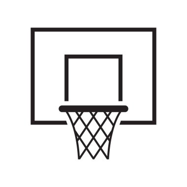 Siyah basketbol sepet simgesi. Vektör çizim