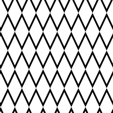 Rhombus, siyah Hat sanatı ile geometrik seamless modeli. Vektör çizim