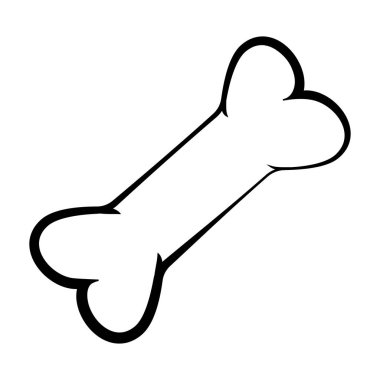 Kemik simgesi. Anahat tasarımı. Vektör çizim