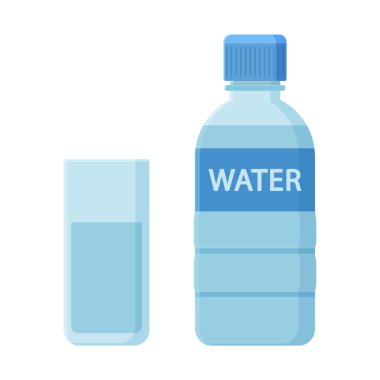 Su ile cam şişe. Vektör