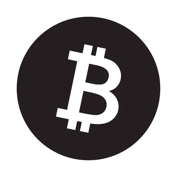 Bitcoin symbolikon, svart och vit design. Vektorillustration — Stock vektor