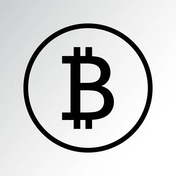 Bitcoin ikon, svart siluett. Vektorillustration — Stock vektor