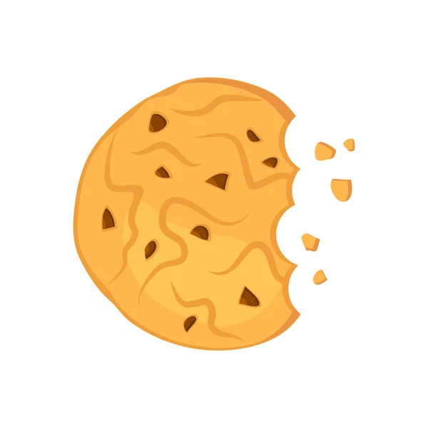 Galleta de avena de chocolate picado con migas. Ilustración vectorial — Archivo Imágenes Vectoriales