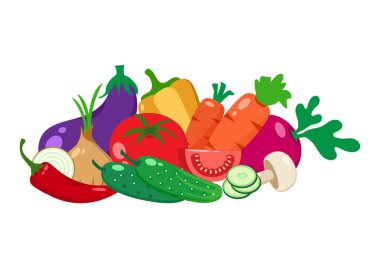 Sebze küme. Vektör çizim