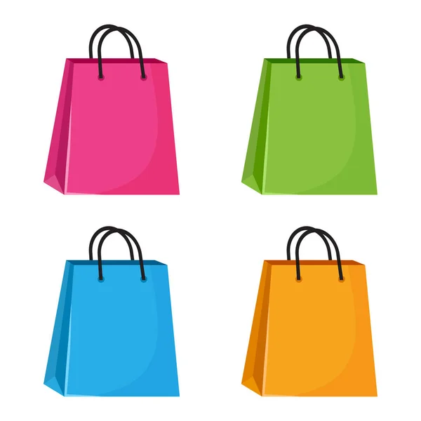 Set van kleurrijke boodschappen papieren zakken. Vector illustratie — Stockvector