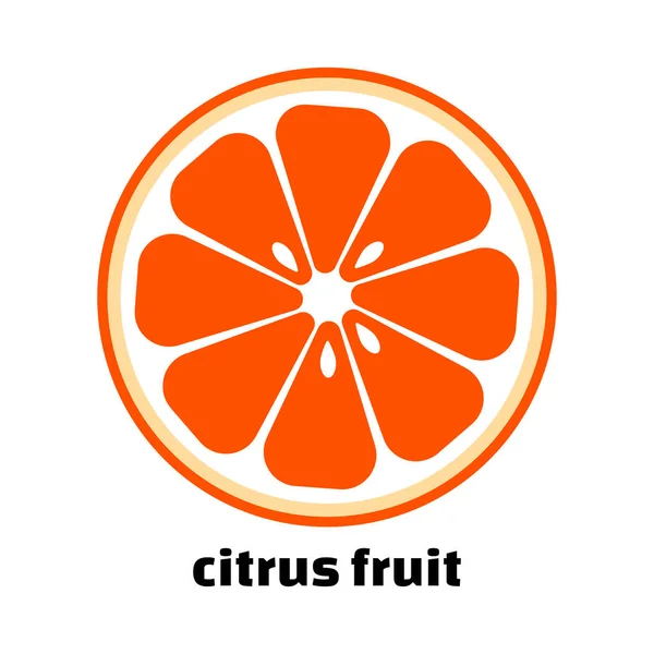 A citrusfélék ikonjának fehér alapon izolált szelete. Vektoros illusztráció — Stock Vector