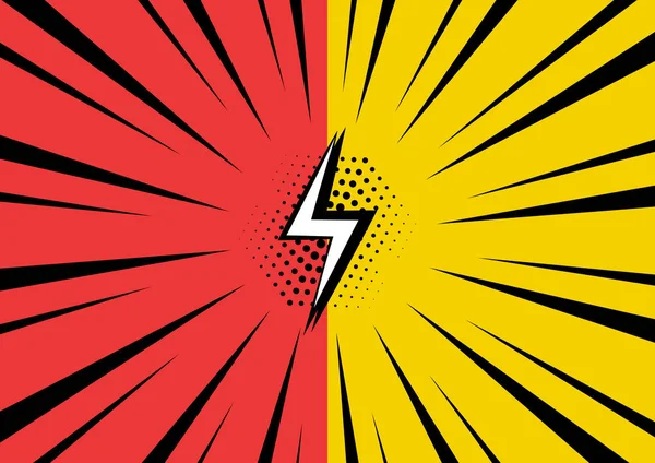 Červené a žluté pozadí v popové umělecké stylu. Vektorová ilustrace — Stockový vektor