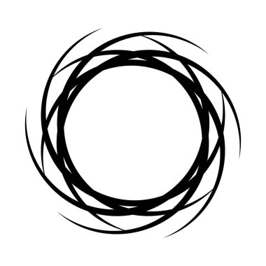 Metniniz için fırçalarla soyut yuvarlak siyah çerçeve. Vektör çizimi