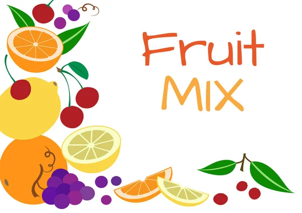 Colorato sfondo di frutta, illustrazione vettoriale — Vettoriale Stock