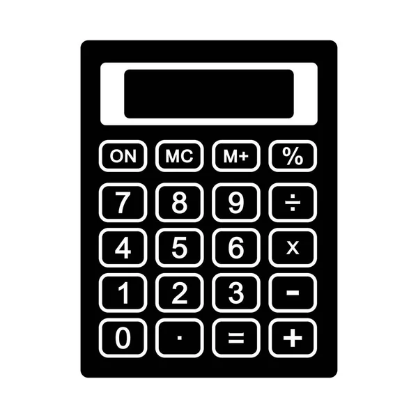 Черно-белый калькулятор значок изолирован на белом фоне. Векторная иллюстрация — стоковый вектор