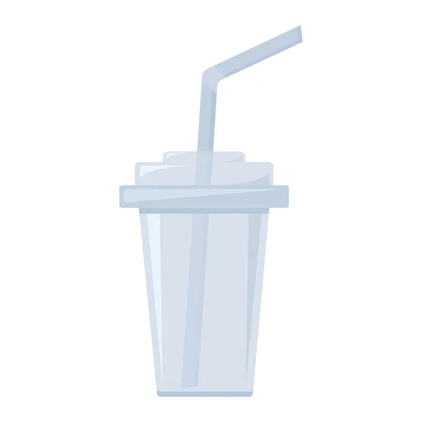 Bicchiere di plastica per liquidi con cannucce, illustrazione vettoriale — Vettoriale Stock