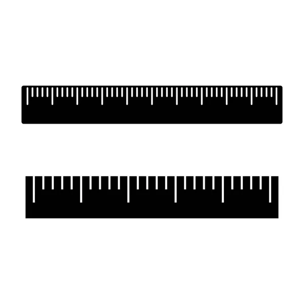 Conjunto blanco y negro de gobernantes. Ilustración vectorial — Vector de stock
