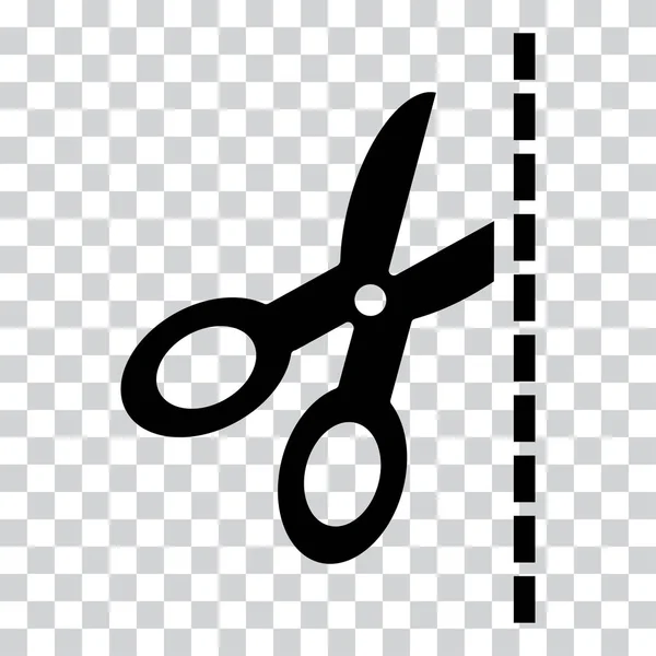 Black scissors icon on transparent background. Vector illustration — Stock Vector