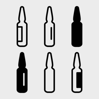 Siyah ampul simgeleri, farklı tasarım kümesi. Vektör çizimi