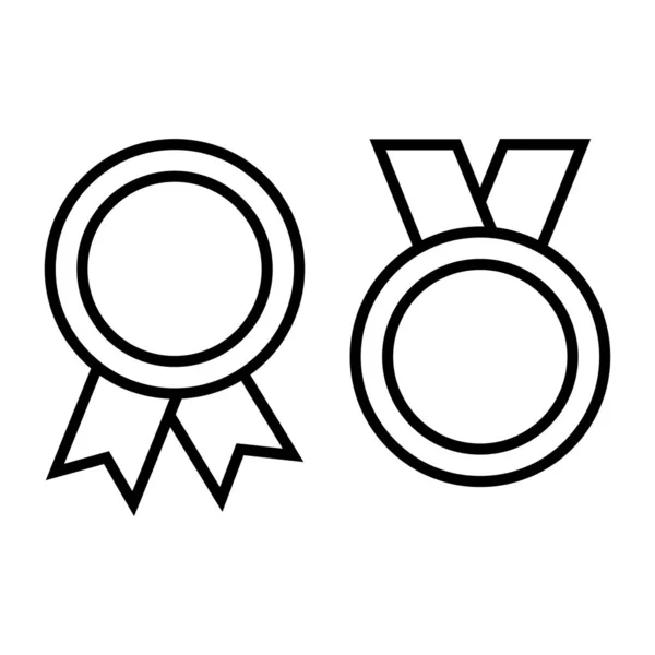 Medaille pictogrammen, omtrek ontwerp. Vector illustratie — Stockvector