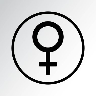 Kadın sembol simgesi. Vektör çizimi