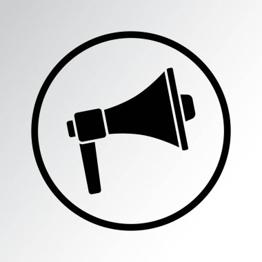 megafon ikonu. Vektör illüstrasyonu