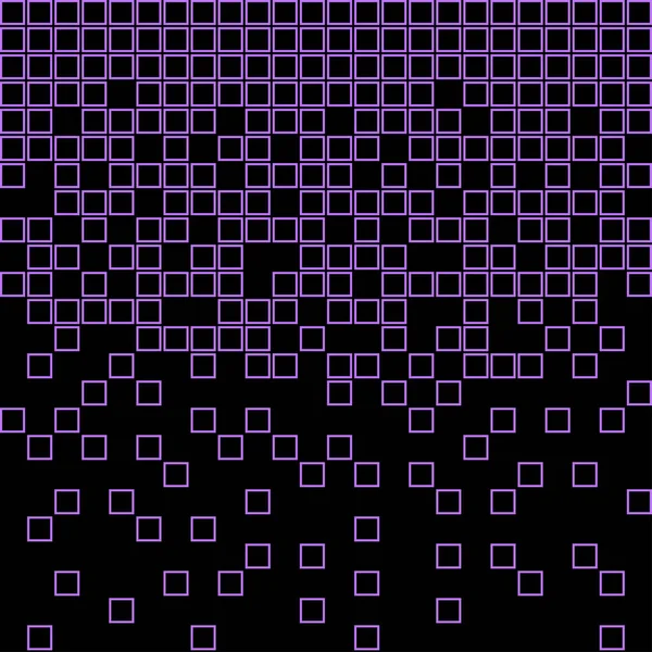 Abstract geometric pattern with purple squares on black background. Vector illustration — Stock Vector