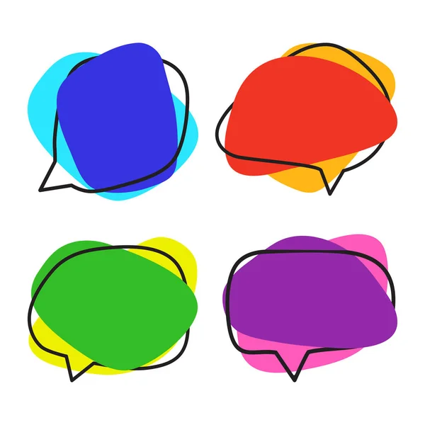 Set of colorful speech bubble shaped banners for your text. Vector illustration — Stock Vector