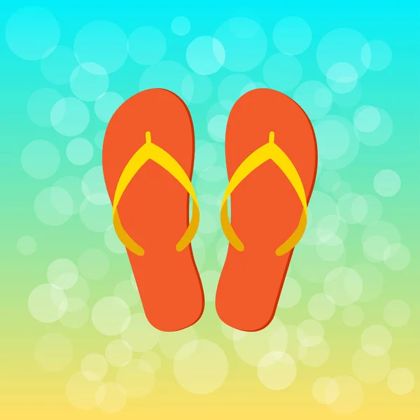 Fond d'été avec flip flop orange. Illustration vectorielle — Image vectorielle