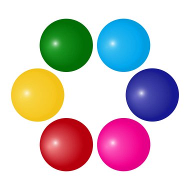 Renkli top, metin için dekoratif çerçeve ile daire. Vektör çizimi