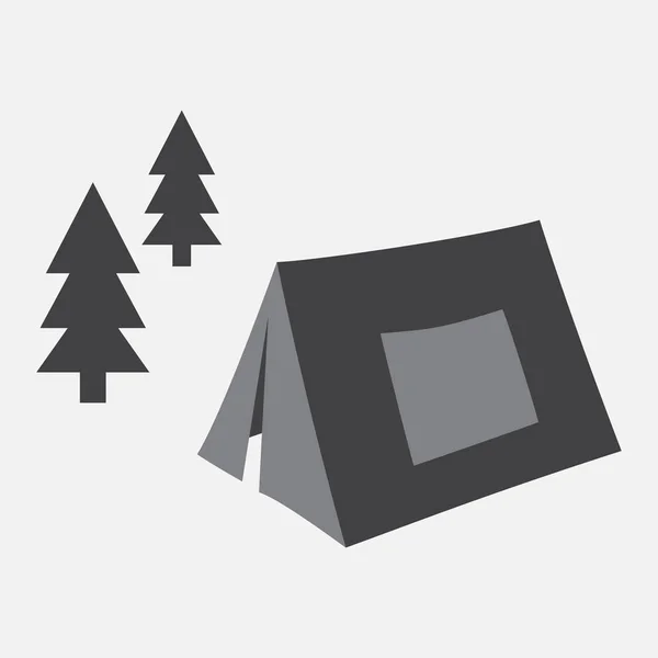Camping. Tente dans la forêt. Illustration vectorielle — Image vectorielle
