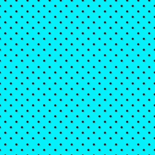 Polka dot seamless pattern, azure and black colors. Vector illustration — Stock Vector