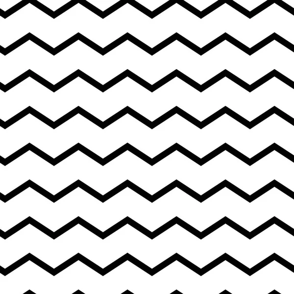 Nowoczesny wzór geometryczny bezszwowe zig zag. Czarne fale na białym tle. Klasyczne paski retro tło. Ilustracja wektorowa — Wektor stockowy