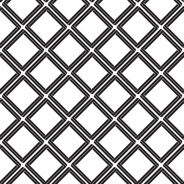 Geometryczny bezszwowy wzór z romby, tło dachówka, czarno-biały Design. Ilustracja wektorowa — Wektor stockowy