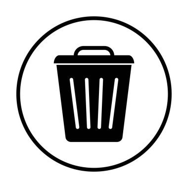 Çöp, çöp sepeti simgesi, sembol silme, çöp kutusu işareti. Vektör çizimi