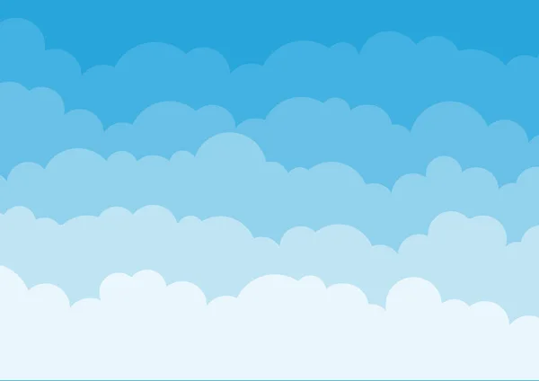 Fundo azul céu com nuvens. Vetor — Vetor de Stock