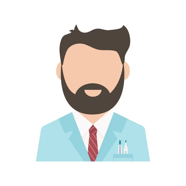 Trabajador médico, avatar profesional de la salud, personal médico, icono médico aislado sobre fondo blanco. Vector — Vector de stock