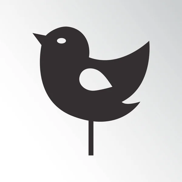 Ícone de pássaro preto no fundo cinza. Ilustração vetorial — Vetor de Stock