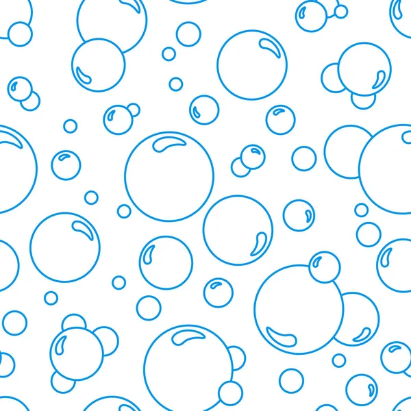 Blasen Linie Nahtlose Muster Seifenvektortextur Sprudelnde Wasserblasen Hintergrund Abstrakte Illustration — Stockvektor