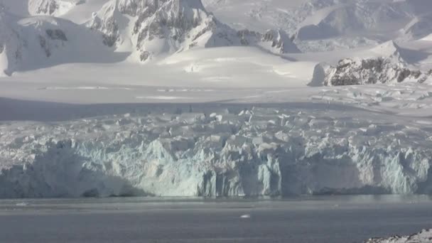 Glaciers Mountains Antarctic Peninsula Summer Day — Stock Video