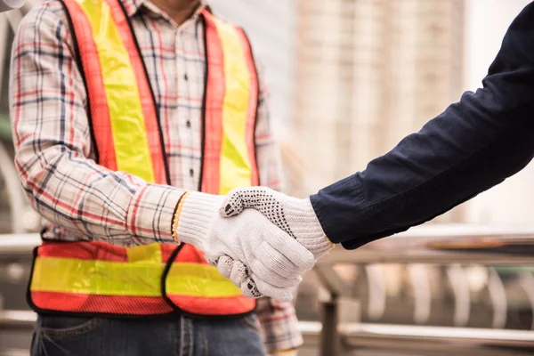 Ingénieurs Hommes Affaires Collaborent Pour Planifier Bâtiment Équipe Réussie Avec — Photo