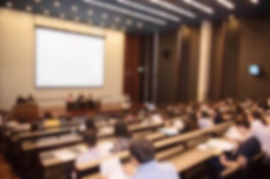Arka plan bulanık, iş toplantı konferans eğitim öğrenme kavram koçluk.