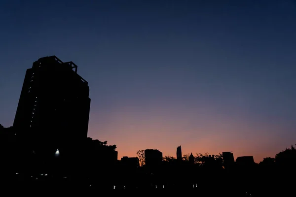 Město Silueta Města Bangkok — Stock fotografie