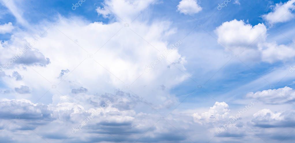 blue sky with tiny clouds. environment concept
