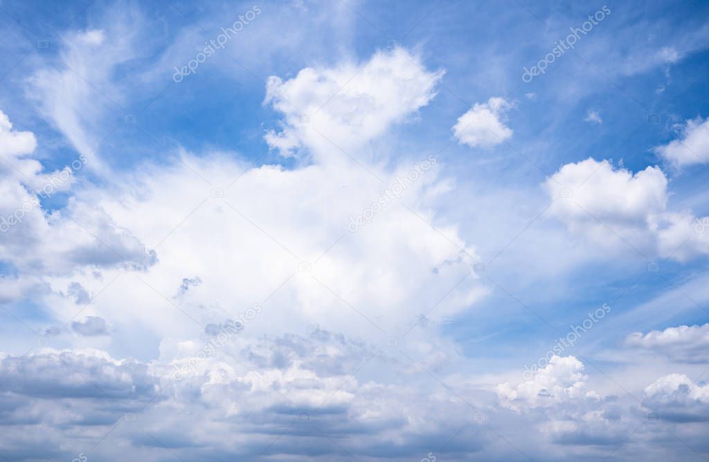 blue sky with tiny clouds. environment concept