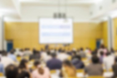 İş adamları konferans salonu veya seminer salonu, iş insanlar kavramı içinde arka plan bulanık.