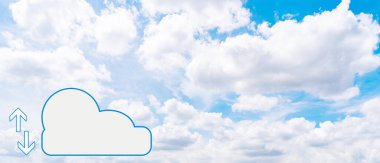 Cloud Computing Concept, Cloud Computing Depolama İnternet Transfer Dijital Depolama Sistemi Evden Çalışmak İçin.