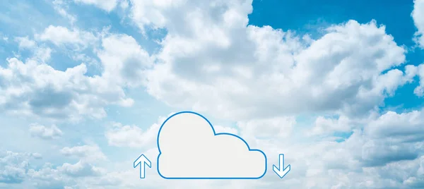 Концепція Хмарних Обчислень Хмарні Обчислення Сховище Інтернет Передача Цифрова Система — стокове фото