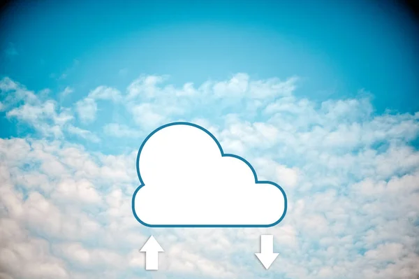 Koncepcja Chmury Obliczeniowej Chmura Obliczeniowa Przechowywanie Danych System Cyfrowej Pamięci Zdjęcie Stockowe
