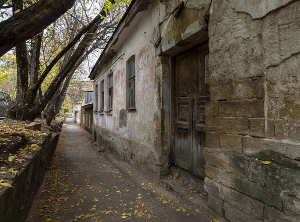 Old Door Peeling Paint Old Part City Stavropol Russia Autumn — Stock Photo, Image