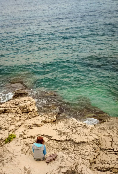 Güzel Yat Kadın Bulutlar Yunanistan Ionian Sea Kefalonia Adası Üzerinde — Stok fotoğraf