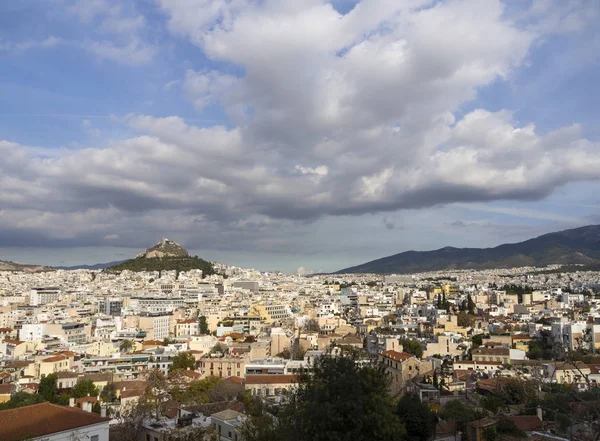 Blick Auf Athen Und Lykabetten Von Der Akropolis Griechenland — Stockfoto