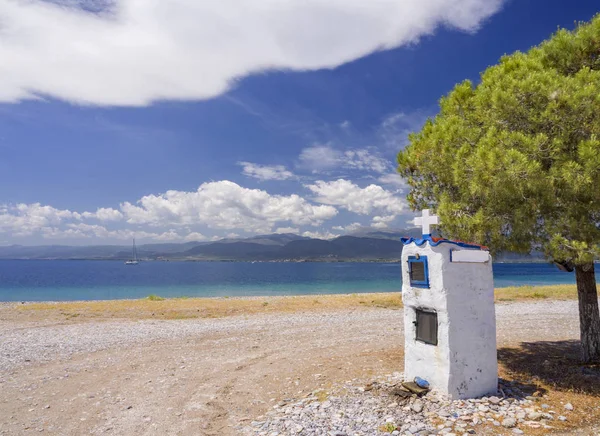 Wunderschönes Meer Des Griechischen Kurortes Loutra Edipsou Auf Der Insel — Stockfoto